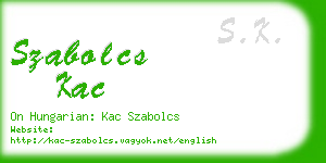 szabolcs kac business card